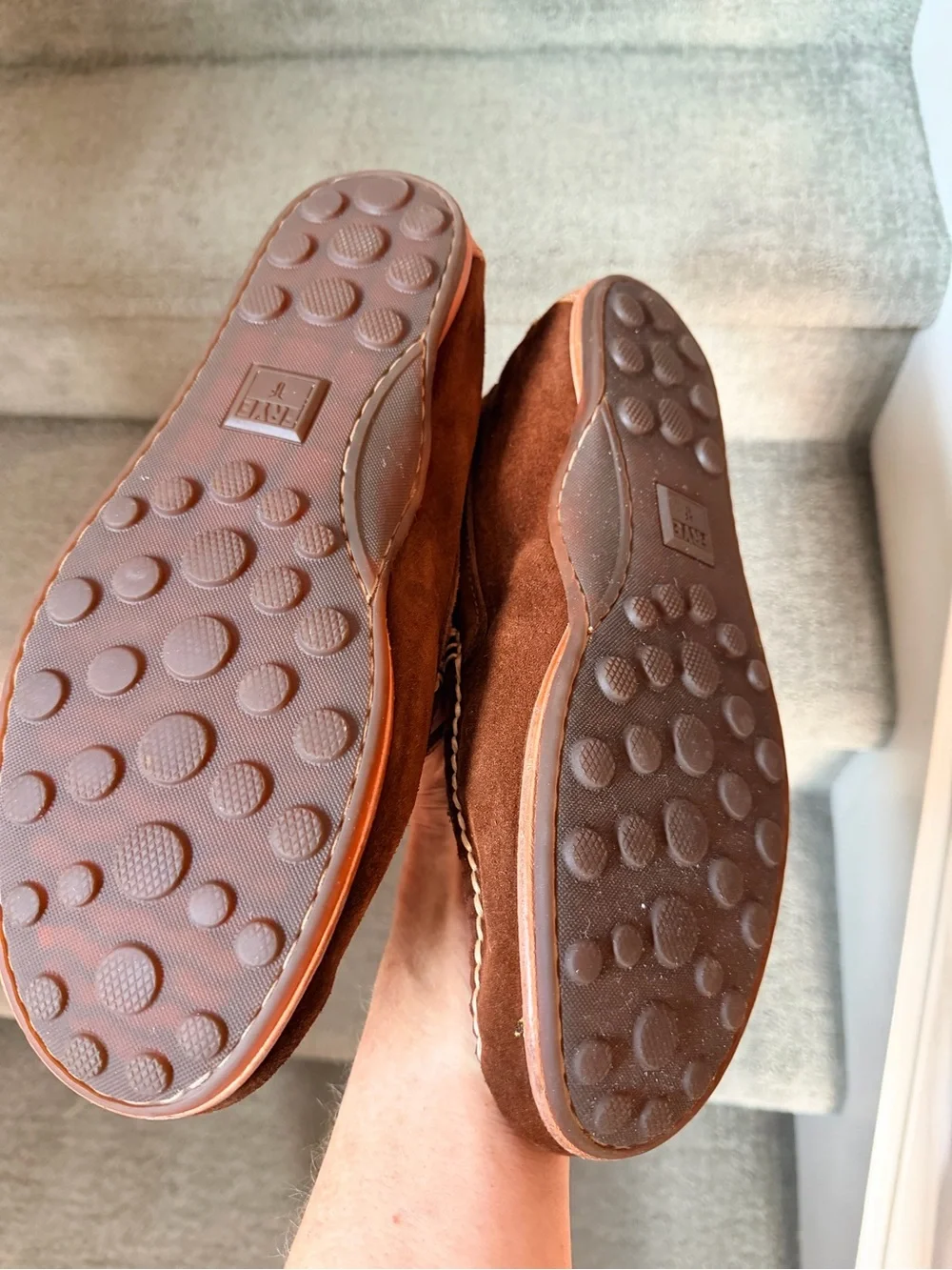 Frye Men's Brown Suede Moccasin Driving Loafers